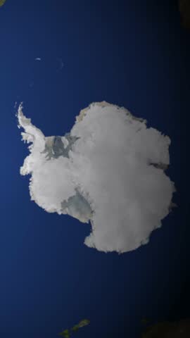Antarctica National Border and Geopolitical World Map Background. Diplomatic International Relations Vertical Map Topography Animation 4K