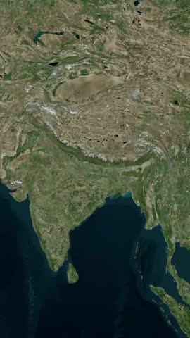 Nepal National Border and Geopolitical World Map Background. Diplomatic International Relations Vertical Map Topography Animation 4K