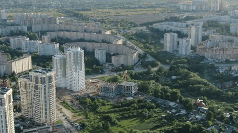 Drone Flight over Vasilyevskaya Street in Ryazan
