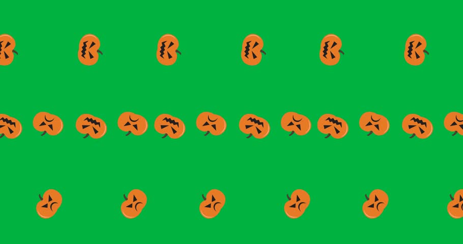 Halloween digital illustration holiday scary celebration animation icons pumpkin seamless pattern carved black background