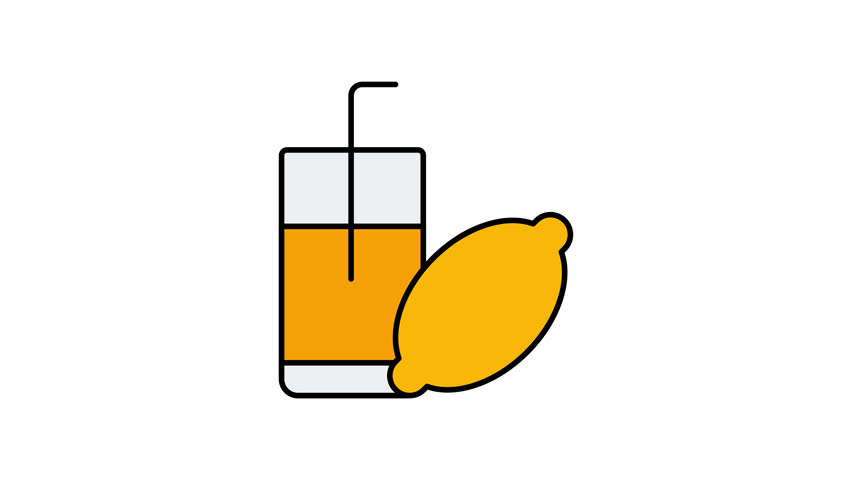 Animated Lemonade Drink Icon. Refreshing Summer Beverage Symbol for Picnic, Outdoor Party and Sunny Vacation