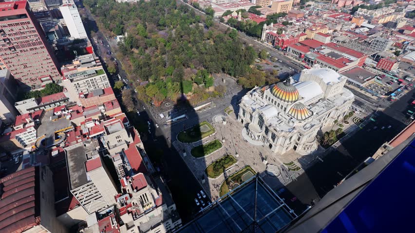 Panoramic 360-views from the observation deck of Latin American Tower looking over Mexico City