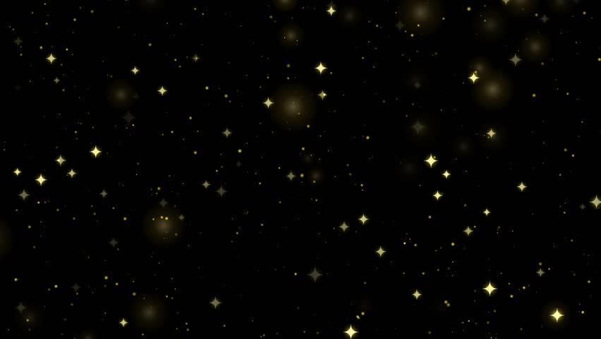 Cinematic Realistic Gold Glitter Particle Overlay Animation on Black Background 1080p Seamless Loop