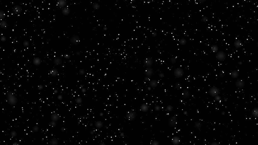 Cinematic Realistic Snowfall Overlay Animation on Black Background 1080p Seamless Loop