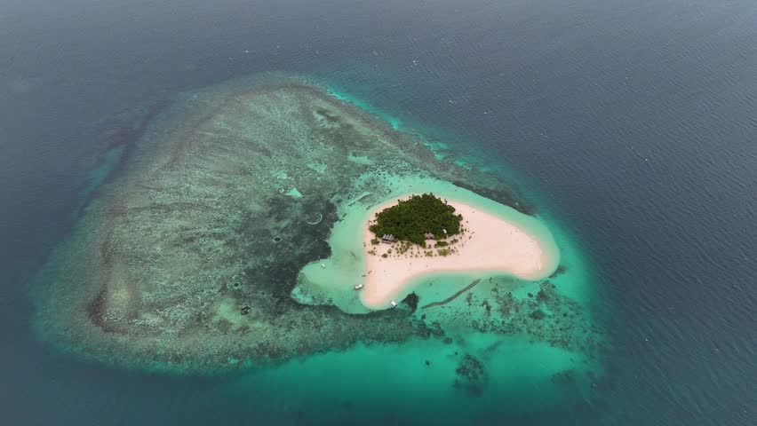 Drone Aerial view of the beautiful Patawan island in Balabac, Philippines.