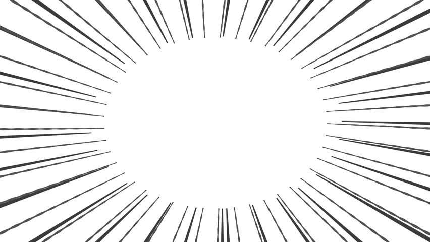 Comic book style cloud speech bubble and saturated line loop animation (transparent background)