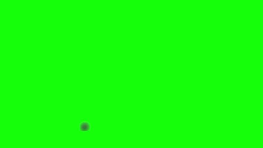 Black smoke rising on green screen. 3d animation of thick dark smoke plume billowing. Heavy smoke column isolated
