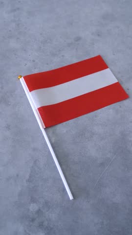 Austria flag vertical video on gray background. Austrian national flag.