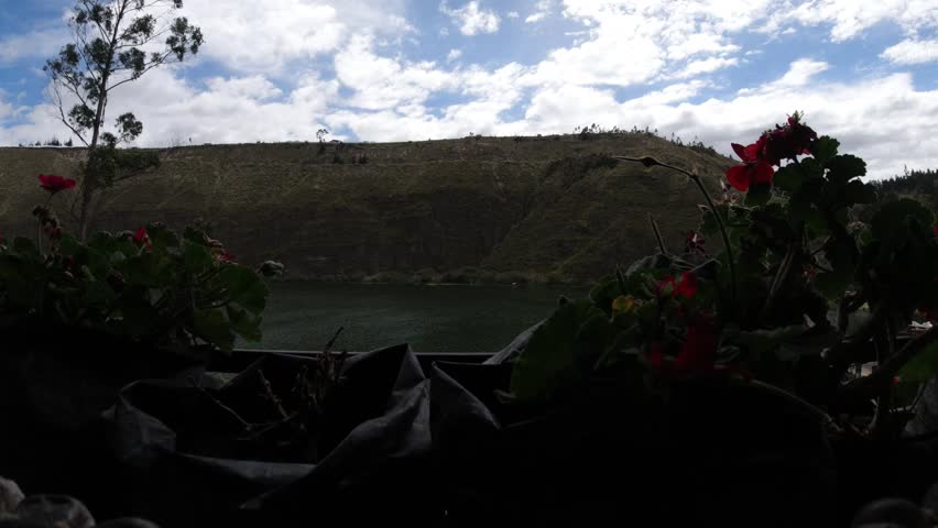 Timelapse on the Yambo Lake view from the balcony of the restaurant at the bototm of the lake
