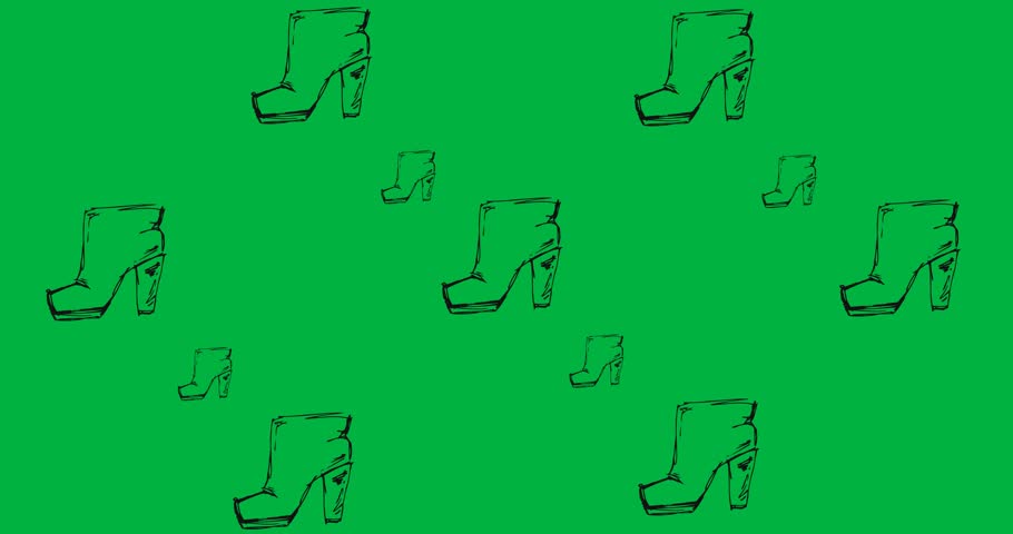 Digital animation of multiple female shoes icons floating against white background. style and fashion vector illustration and art concept