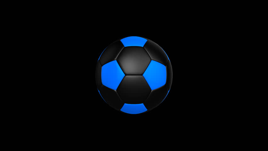 3d rendered animation of rotating soccer ball, chroma key football isolated