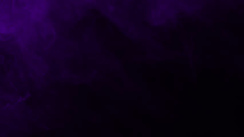 Gentle indigo violet purple fog and smoke clouds on black background, seamless loop