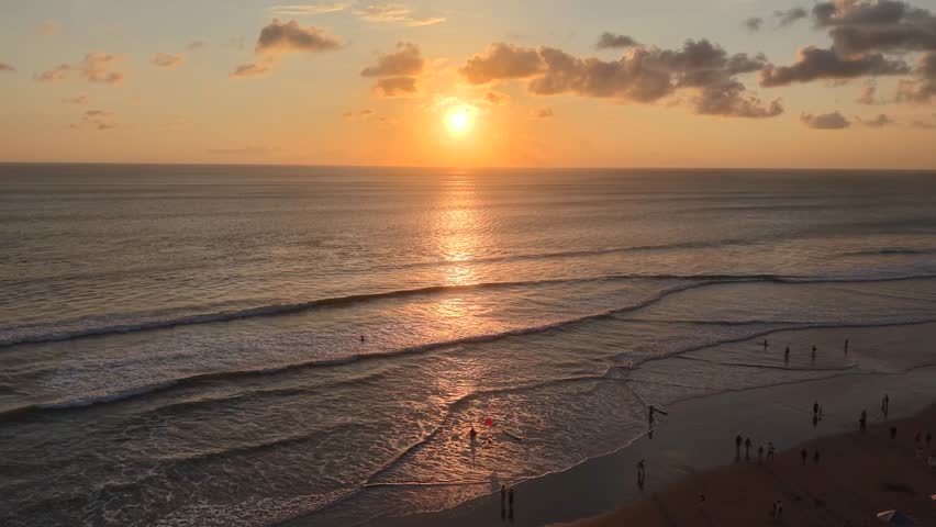 Breathtaking Ocean Sunset Over Beach.