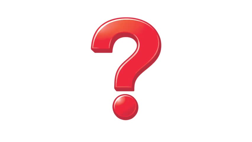 3D Red Question Mark Symbol Animation Isolated on White Background