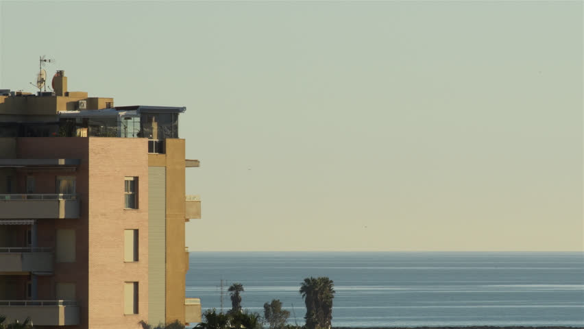 A apartments building together the sea