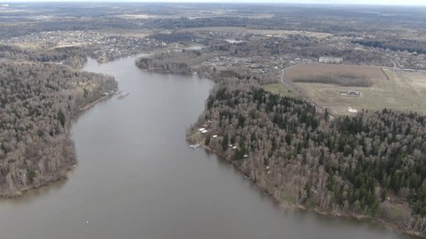 Aerial Rotation Descent over River