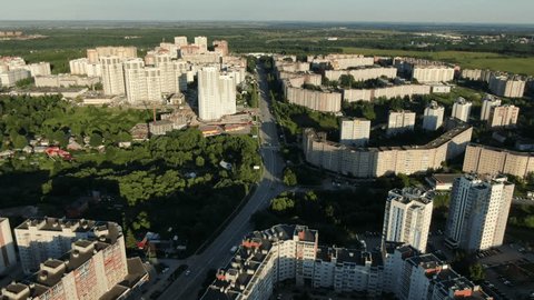 Drone Descending While Flying Forward Ryazan