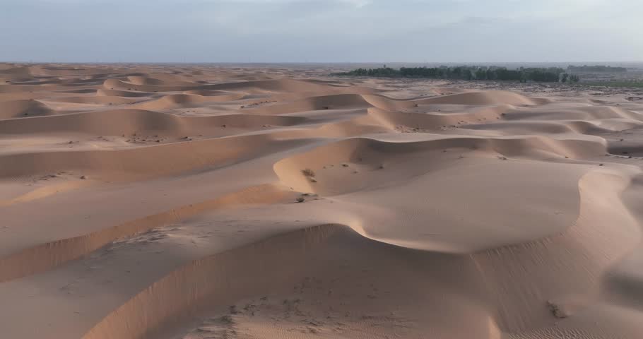 Aerial footage of landscape in the desert