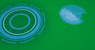 Digital interface with round scanner and data processing against black background. computer interface and technology concept - Powered by Shutterstock - Get 15% off with code: PIKWIZARD15