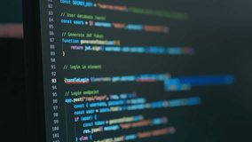 Close up Monitor of programming code running,prompt AI bot IT app smart program on dark computer screen.Programming and coding concept. - Powered by Shutterstock - Get 15% off with code: PIKWIZARD15