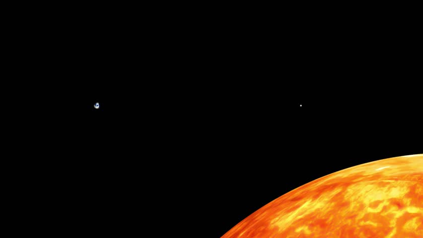 Sun Replacing Earth Scale Comparison, Moon Engulfed. 3d animation