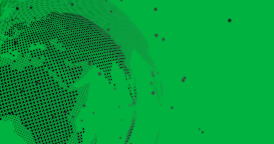 Animation of data processing with spinning globe over transparent background. global data processing, graphs and digital interface concept digitally generated video.