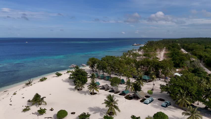 Drone Aerial view of Candaraman island at Balabac in the Philippines