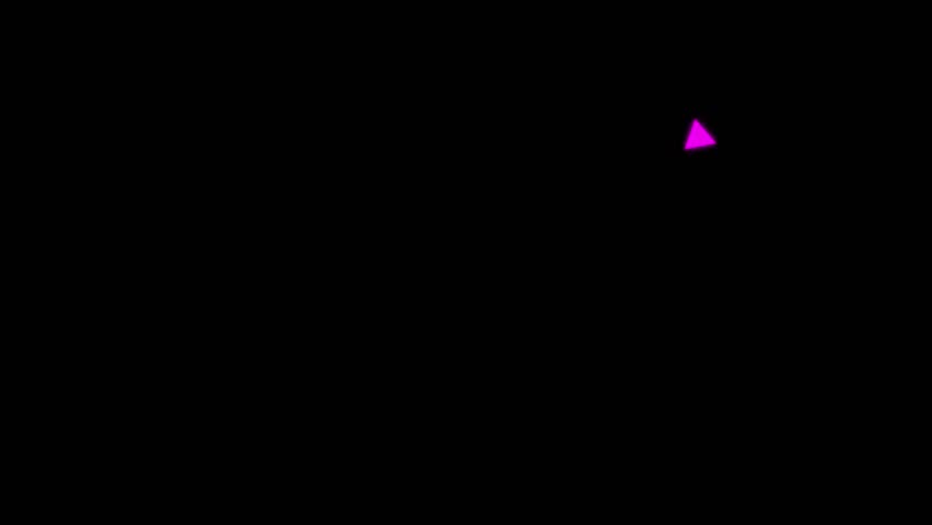 Downward Zigzag arrow animation with on black background, zigzag arrow pointing downward.