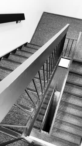 Black and white abstract background. Staircase of modern building.