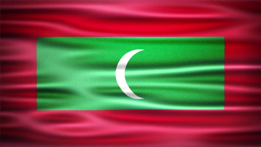 Wavy Flag of MALDIVES Animation, Short Looping Video of National Symbol