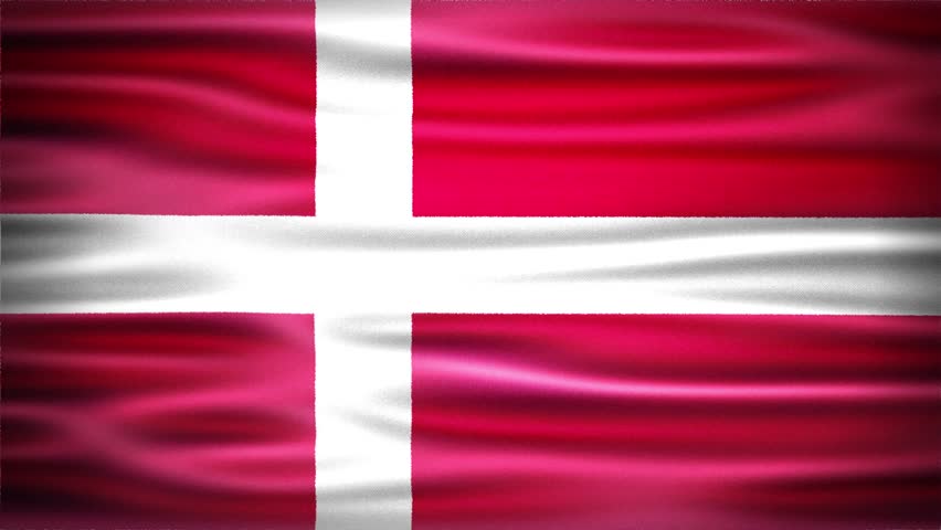 Wavy Flag of DENMARK Animation, Short Looping Video of National Symbol