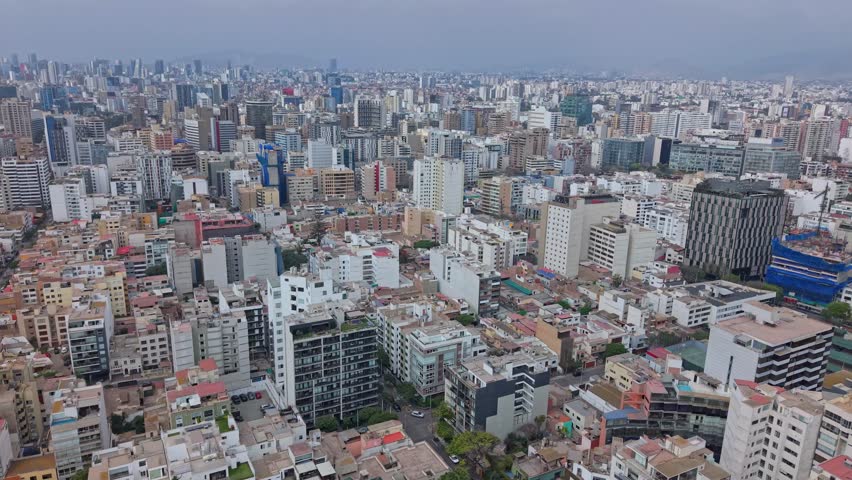 Aerial view of Lima, Peru cityscape capturing urban vibe and architecture