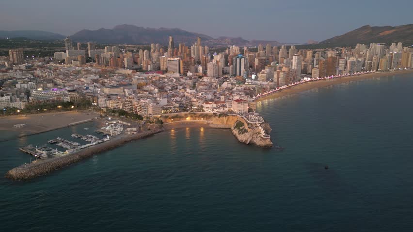 Stunning aerial perspective of benidorm