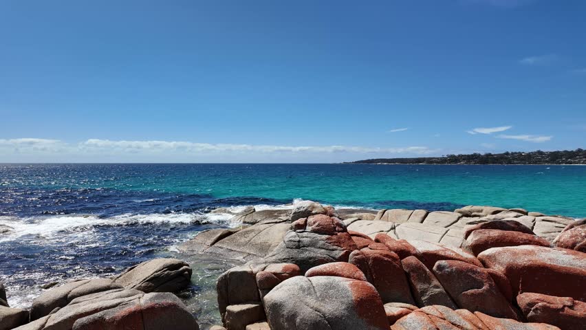Panorama Video of Baileys Beach Tasmania Australia