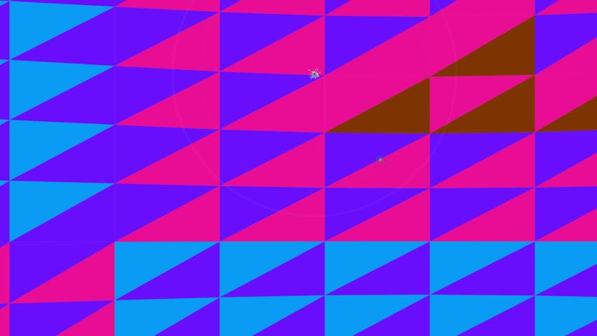 Seamless abstract geometric background featuring a colorful mosaic pattern of pink and purple triangles and blue diamond shapes in a retro vector illustration style