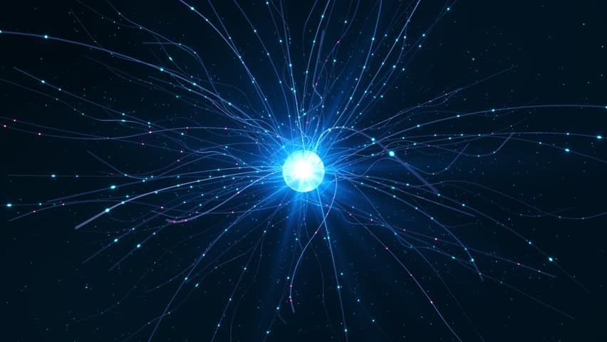 Neural Network Sphere Artificial Intelligence core connected. branching digital lines neural network communication processing data exchange for AI technology presentations research innovation 3D 4K