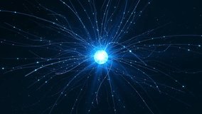 Neural Network Sphere Artificial Intelligence core connected. branching digital lines neural network communication processing data exchange for AI technology presentations research innovation 3D 4K - Powered by Shutterstock - Get 15% off with code: PIKWIZARD15