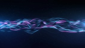 Electric Wave Light background. for music visuals, 3D VJ tech promos fluid neon ribbons in cyan magenta sweep starry field, rhythmic audio-reactive vibes smooth energy for modern digital stages. - Powered by Shutterstock - Get 15% off with code: PIKWIZARD15