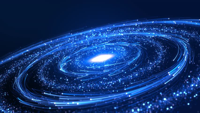 Luminous spiral of particles streaking light a futuristic cosmic tunnel space background. for sci-fi scenes, tech presentations, intro animations, virtual environments, digital storytelling visuals