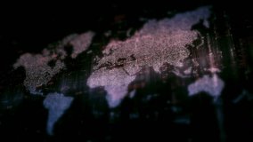 Global data network world map with matrix style grid, glowing HUD interface and streaming light trails, futuristic internet, IoT connectivity and digital simulation background - Powered by Shutterstock - Get 15% off with code: PIKWIZARD15