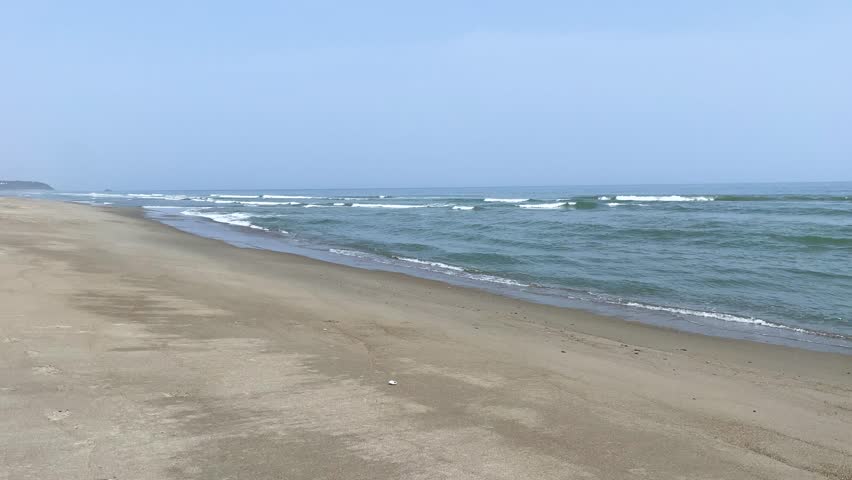Waves crashing on Pacific Ocean Long Beach on the Atsumi Peninsula