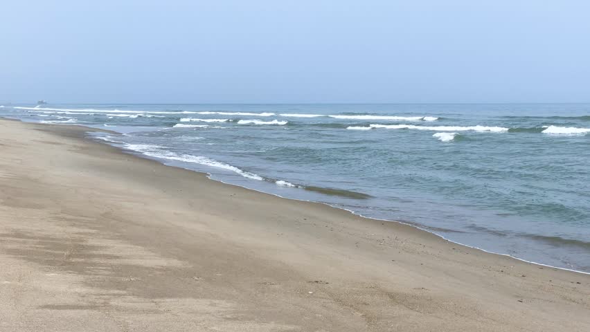 Waves crashing on Pacific Ocean Long Beach on the Atsumi Peninsula