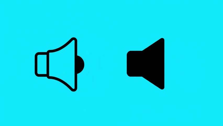 Animated Speaker Icon Vector Style 4K Looping Stock Video With Clean Minimal Design, Audio Sound Symbol Motion Graphic For Multimedia, Music, Volume Control, Technology Interface And Digital Media Projects