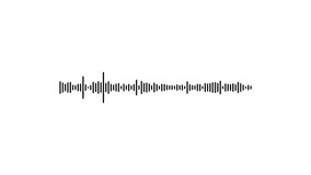 Abstract music oscillation with black line audio wave visualization, seamless loop of digital sound spectrum on white screen, minimalist audio visualizer for podcast, radio, musical frequency. 4k - Powered by Shutterstock - Get 15% off with code: PIKWIZARD15