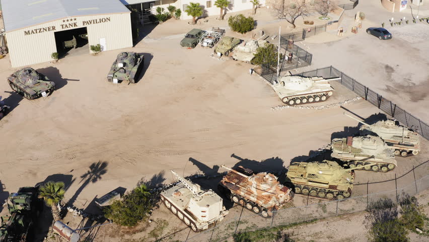 Aerial view of tanks at Mojave