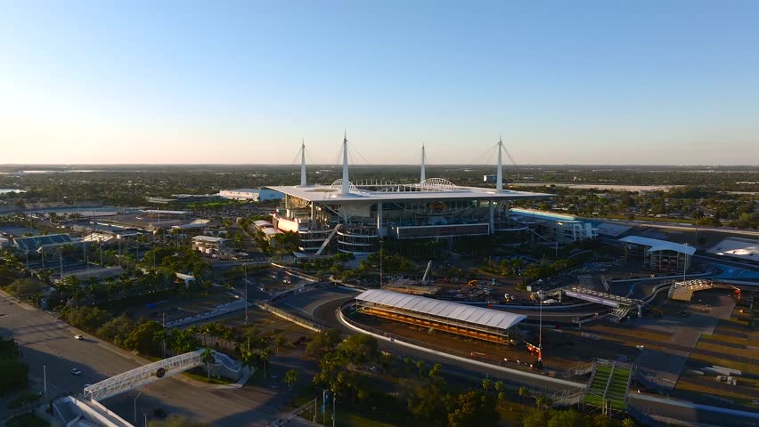 Aerial view of Hard Rock Stadium, United States.