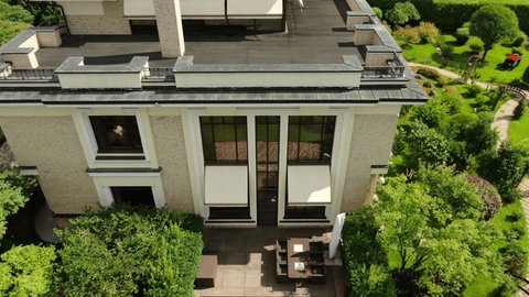 Drone Aerial View of Luxury Villas with Landscape Design