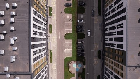 Top Down Drone Flight above Residential Buildings