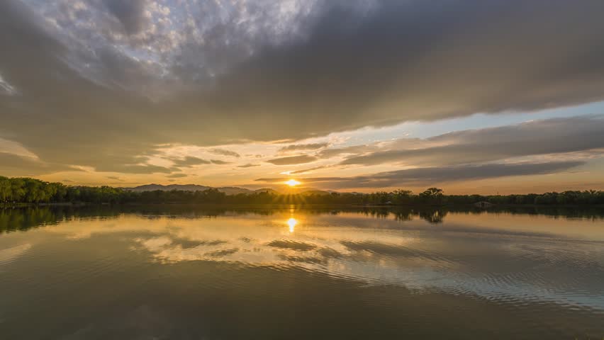 Time-lapse of Dramatic Sunset Clouds over Yuanmingyuan (Old Summer Palace) in Beijing, China