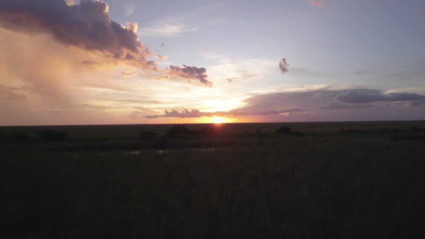 Everglades Sawgrass Wetland Slough Marsh Sunset Aerial Landscape 6